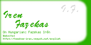 iren fazekas business card