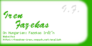 iren fazekas business card